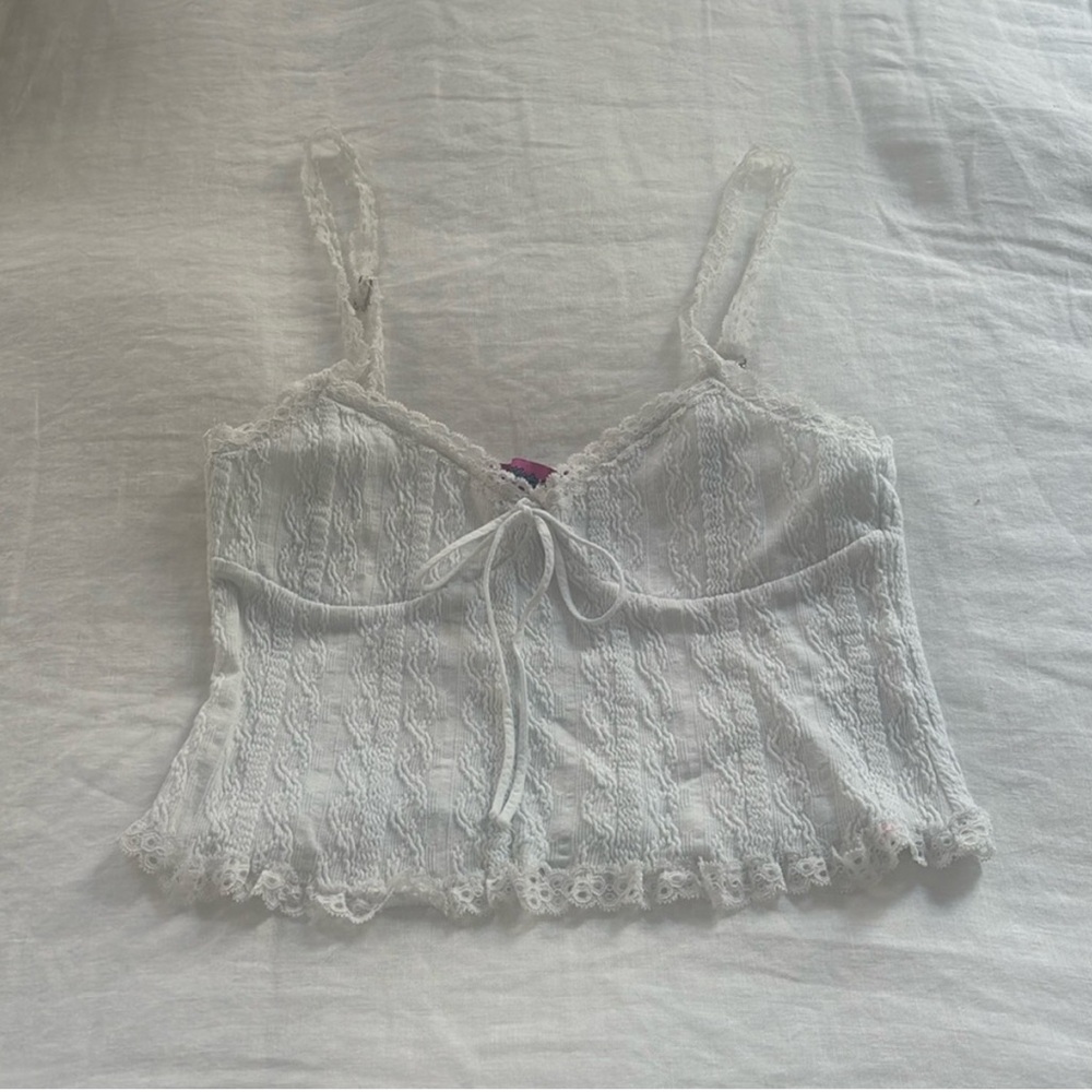 edited lacey knit tank top